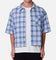 MNML Crop Flannel Short Sleeve Shirt Blue