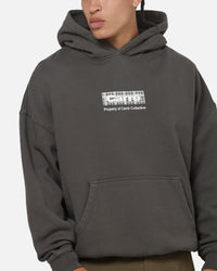 Carre Box Check Hoodie Charcoal