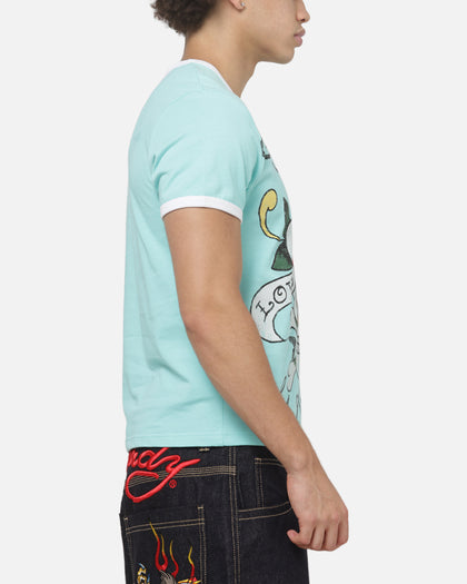 Ed Hardy Love Kills Slowly Ringer T-Shirt Aqua