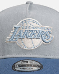 New Era Los Angeles Lakers 'Faded Washed Grey' 9FORTY A-Frame Snapback Grey/Blue