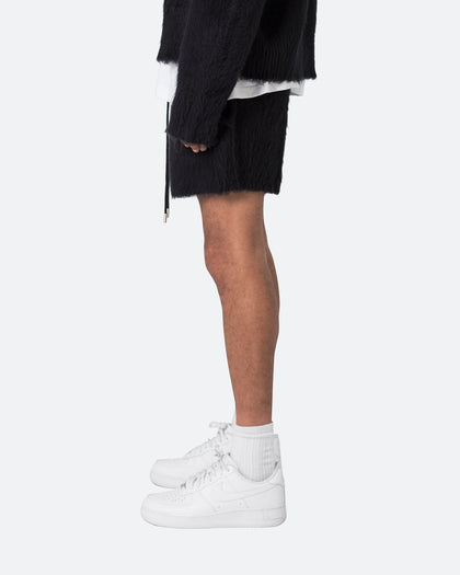 MNML Fuzzy Sweat Shorts Black