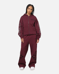 Ed Hardy Trinity Rhinestone Zip Hoodie Plum