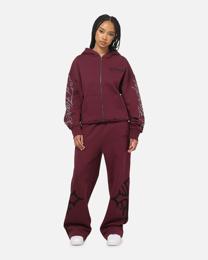 Ed Hardy Trinity Rhinestone Zip Hoodie Plum