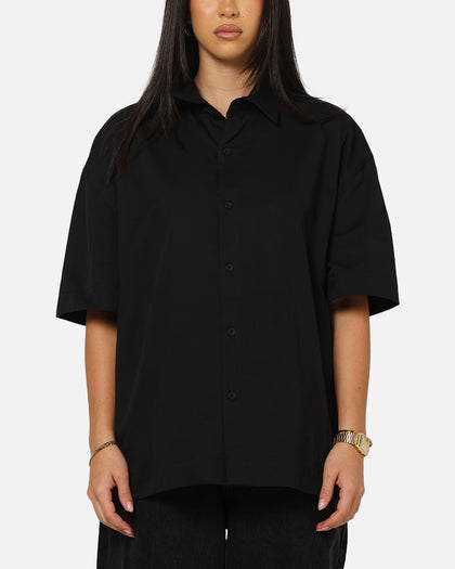 Saint Morta Pearl Script Button Up Shirt Black
