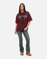 Ed Hardy Trinity Rhinestone T-Shirt Plum