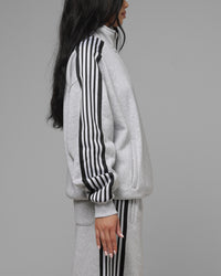 Loiter Hybrid Track Quarter Zip Grey Marle