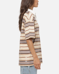 Vouseti Post Game Polo Shirt Latte Multi Stripe