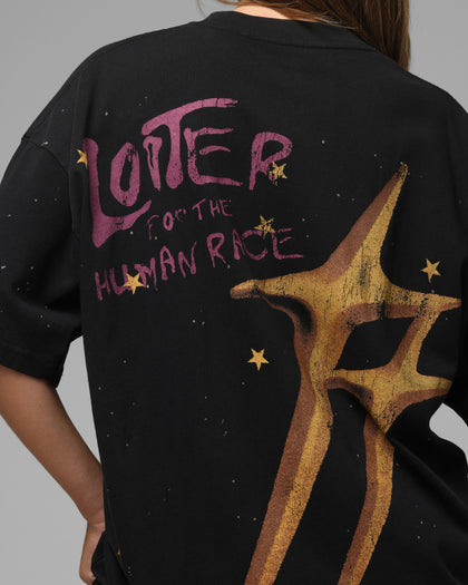 Loiter Melancholy T-Shirt Black Acidwash