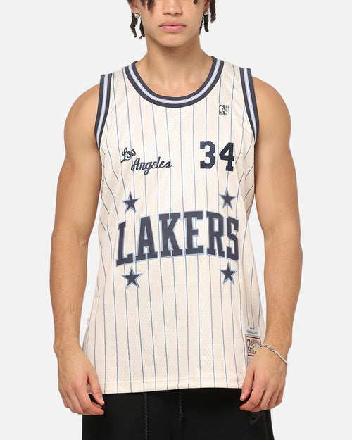 Mitchell & Ness Los Angeles Lakers Shaquille O'Neal #34 Playoff Energy Swingman Jersey Off White