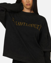 Saint Morta Scripture Long Sleeve Layered T-Shirt Vintage Black
