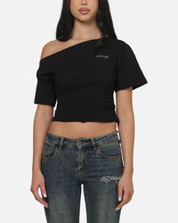 Ed Hardy Women's Off Shoulder T-Shirt Black