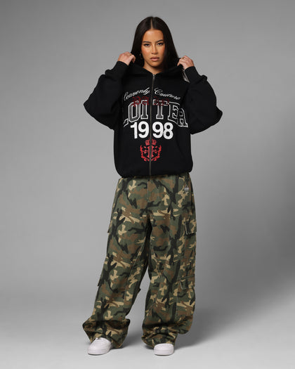 Loiter Drop Out Zip Hoodie Black