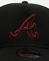 New Era Atlanta Braves 'Easy Black And Scarlet' 9FORTY A-Frame Snapback Black/Scarlet