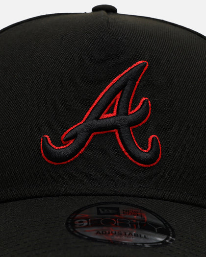 New Era Atlanta Braves 'Easy Black And Scarlet' 9FORTY A-Frame Snapback Black/Scarlet