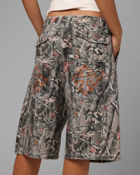 Loiter Biker Jorts Real Tree Camo