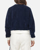 Adidas Women's Velour Knit Track Top Navy/Off White