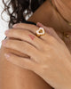 Raising Hell Checkered Heart Ring Gold/Pink
