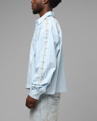 Loiter Pearl Button Up Shirt Blue Stripe