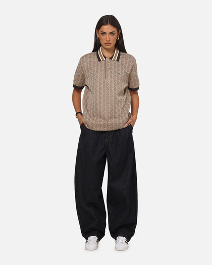 Lacoste Monogram Classic Fit Polo T-Shirt Crossiant/Cookie