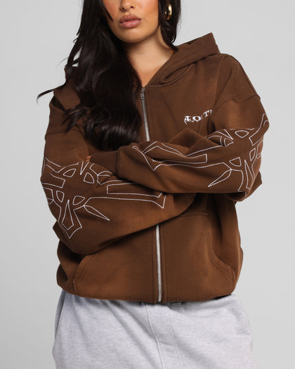 Loiter Atmosphere Zip Hoodie Vintage Brown