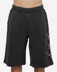 Saint Morta Scripted Baggy Shorts Washed Black