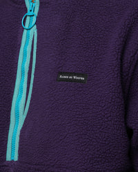 Raised By Wolves Sherpa Fleece Half-Zip Pullover Aubergine