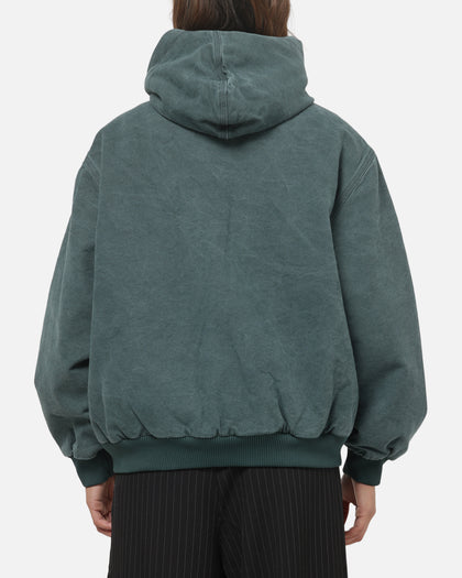 Carre Sherpa Lined Hoodie Forest Green