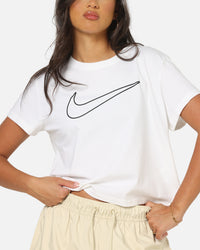 Nike Women's Sportswear Club Graphic T-Shirt White/Black
