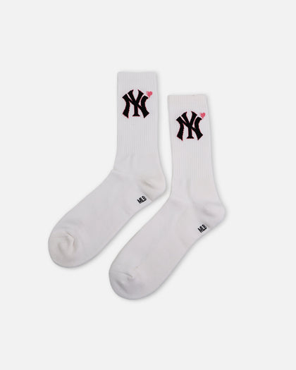 Pro Compression New York Yankees Heart Crew Sock White