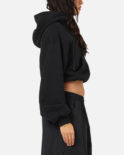 Nike Women's Sportswear Full-Zip Cropped French Terry Hoodie Black
