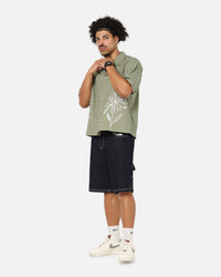 Carre Hand Picked Button Up Shirt Green