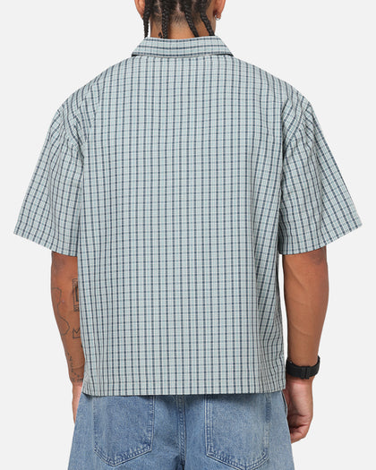 Carre Plaid Button Up Shirt Green-Plaid