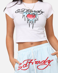 Ed Hardy Women's Ice Heart Baby T-Shirt White