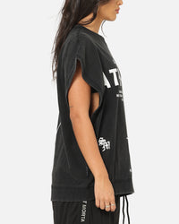 Saint Morta Athletc Cut Off Sweat T-Shirt Washed Black