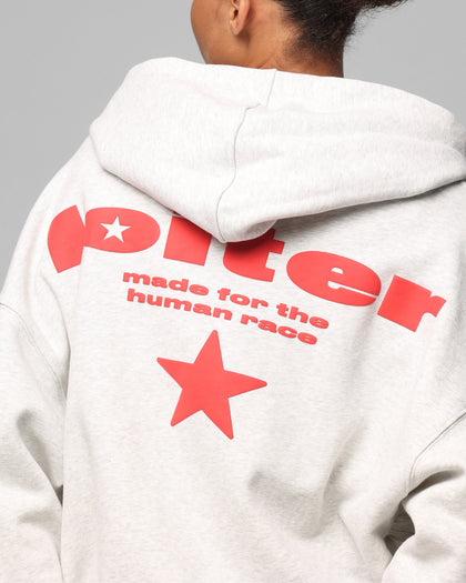 Loiter Celestial Full Zip Hoodie Light Grey Marl
