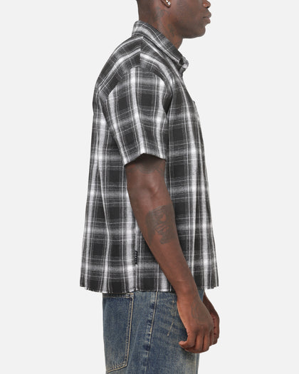 Saint Morta Paradise Studios Button Up Shirt Black Plaid