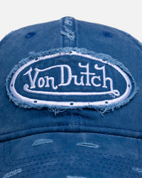 Von Dutch Distressed Dad Strapback Washed Navy