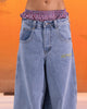 Ed Hardy Ultra Wide Leg Denim Jeans Light Wash Blue