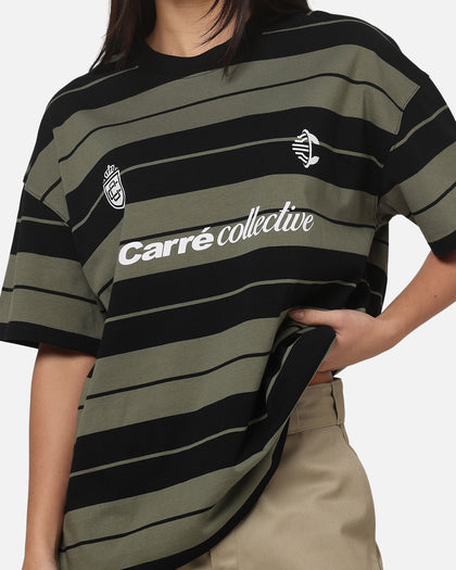 Carre Collective Stripe T-Shirt Black/Olive