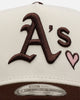 New Era Oakland Athletics 'Pink Satin Hearts Walnut' 9FORTY A-Frame Snapback Chrome/Walnut