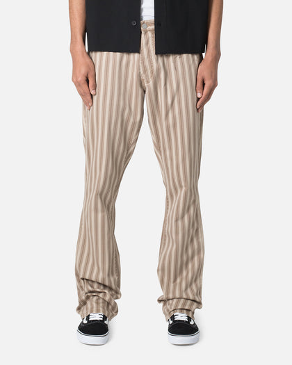 MNML B389 Striped Flare Pants Brown