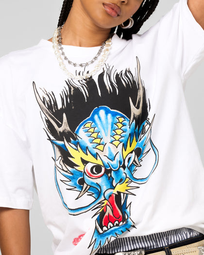 Ed Hardy Blue Dragon T-Shirt White