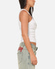 Ed Hardy Women's Rhinestone Logo Tank White