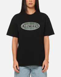 Carre Plaid Oval T-Shirt Solid Black