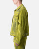 MNML Studded Suede Denim Jacket Green
