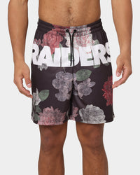 Majestic Athletic Las Vegas Raiders Digi Floral Camo Shorts Faded Black