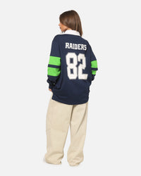 Bleacher Athletic Canberra Raiders NRL Legacy Rugby Polo Shirt Navy