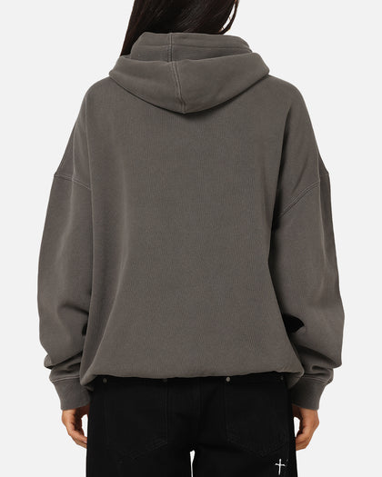 Saint Morta Studios Logo Boxy Hoodie Washed Black