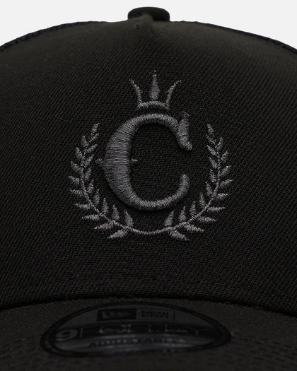 New Era X Culture Kings 9FORTY A-Frame Trucker Snapback Black/Black