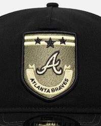 New Era Atlanta Braves 'Military Patch' Pre-Curved Golfer Snapback Black